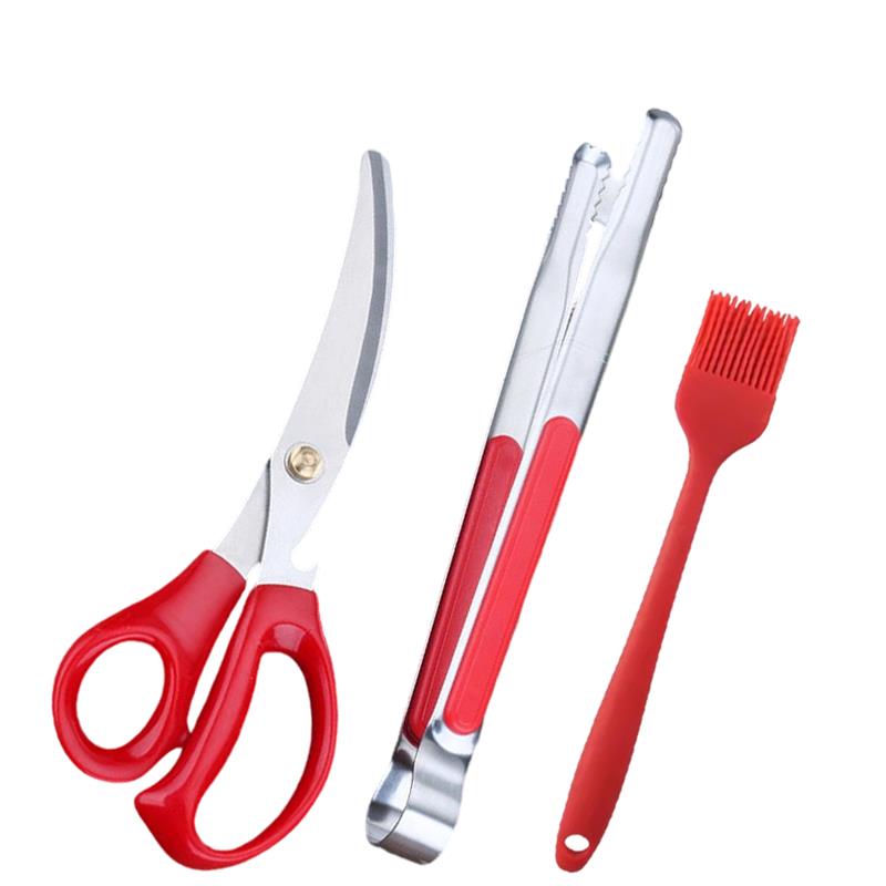 Stainless Steel Grill Shear Barbecue Clip Multifunctional Barbecue Scissors Food Vegetable Meat Scissor Kitchen Gadget for BBQ5