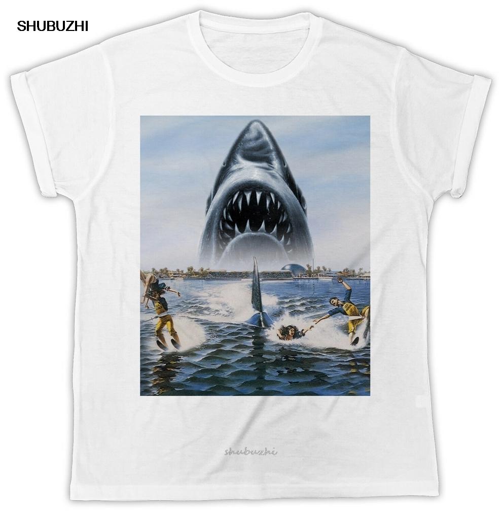 Cool Jaws Shark Movie Poster Unisex Cool Funny Tshirt Custom Printed Tee Shirt male brand teeshirt Unisex summer cotton t shirt