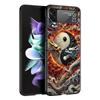 Китайский стиль Цветок Лун Дракон Жесткий ПК Чехол для телефона Для Samsung Galaxy Z Flip 7 6 5 4 Черная Крышка Для Galaxy Z Flip 3 Складной