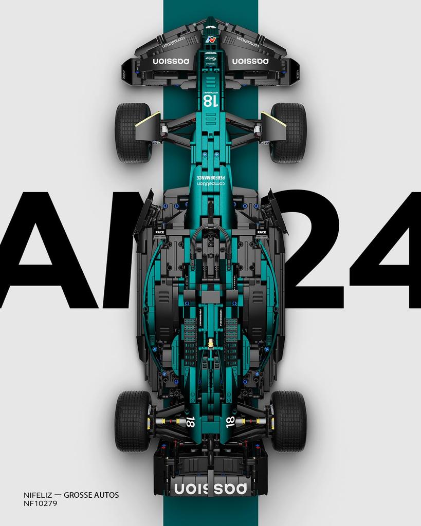 Nifeliz AM24 F1 Конструктор, 1:Коллекционная модель игрушка масштаба 8 для взрослых, подарок на день рождения, декор для дома или офиса (2,351 шт.)