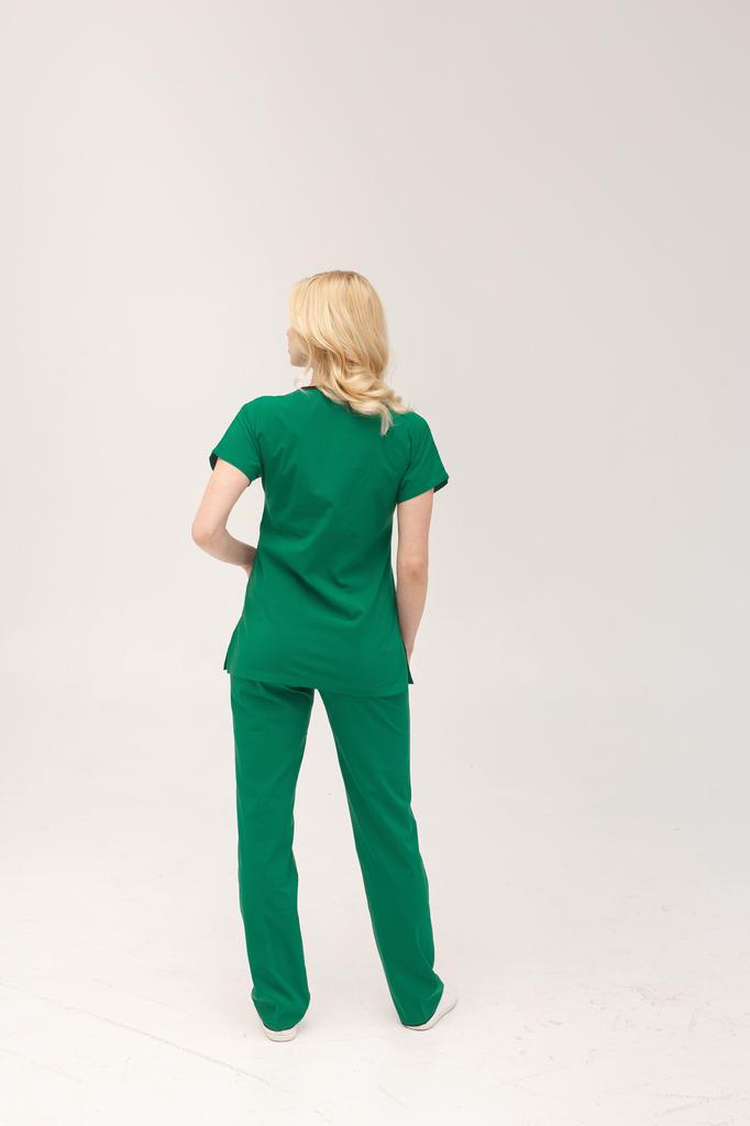 Набор из двух предметов, медицинские скрабы, унисекс, комплект униформы для врачей и медсестер, медицинская форма, хирургический костюм, топы + брюки, с v-образным вырезом, с короткими рукавами, тонкая ткань Tericoton