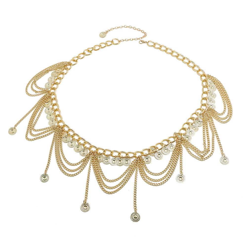 Fringed Waist Chain, Bohemian Multi-Layer Coin Waist Chain, Women'S Nightclub Dance Performance Accessories