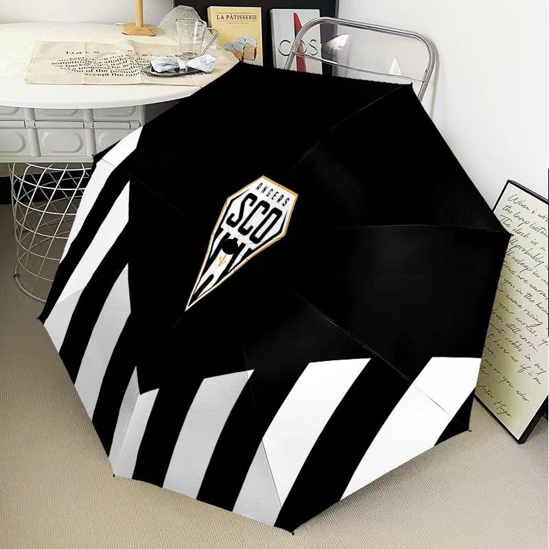 Angers Sco Team Crest Automatic Folding Umbrella - 8-Rib Travel Umbrella with Auto Open/Close & Portable Gifts for holidays or birthdays