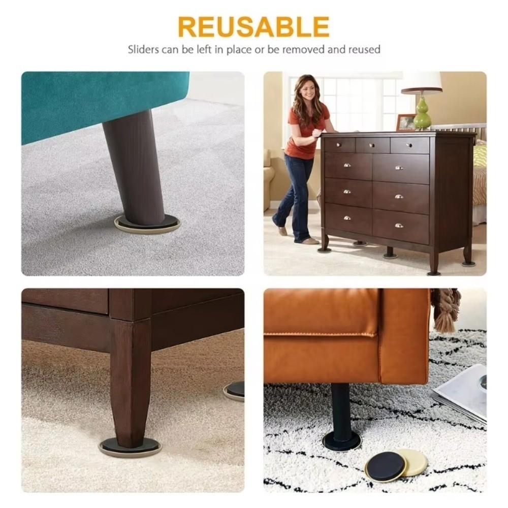 Anti-abrasion Furniture Sliders Anti Scratch Leg Pads Furniture Gliders Round Shape Reusable Floor Protector Mat Move Furniture