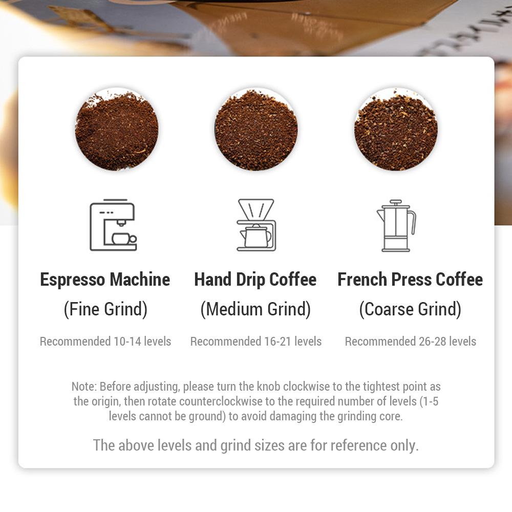 Ручная кофемолка из нержавеющей стали, кофемолка с коническими жерновами и складной ручкой для кемпинга