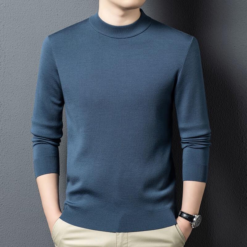 Yiliteng Men's 100% Wool Round Neck Sweater