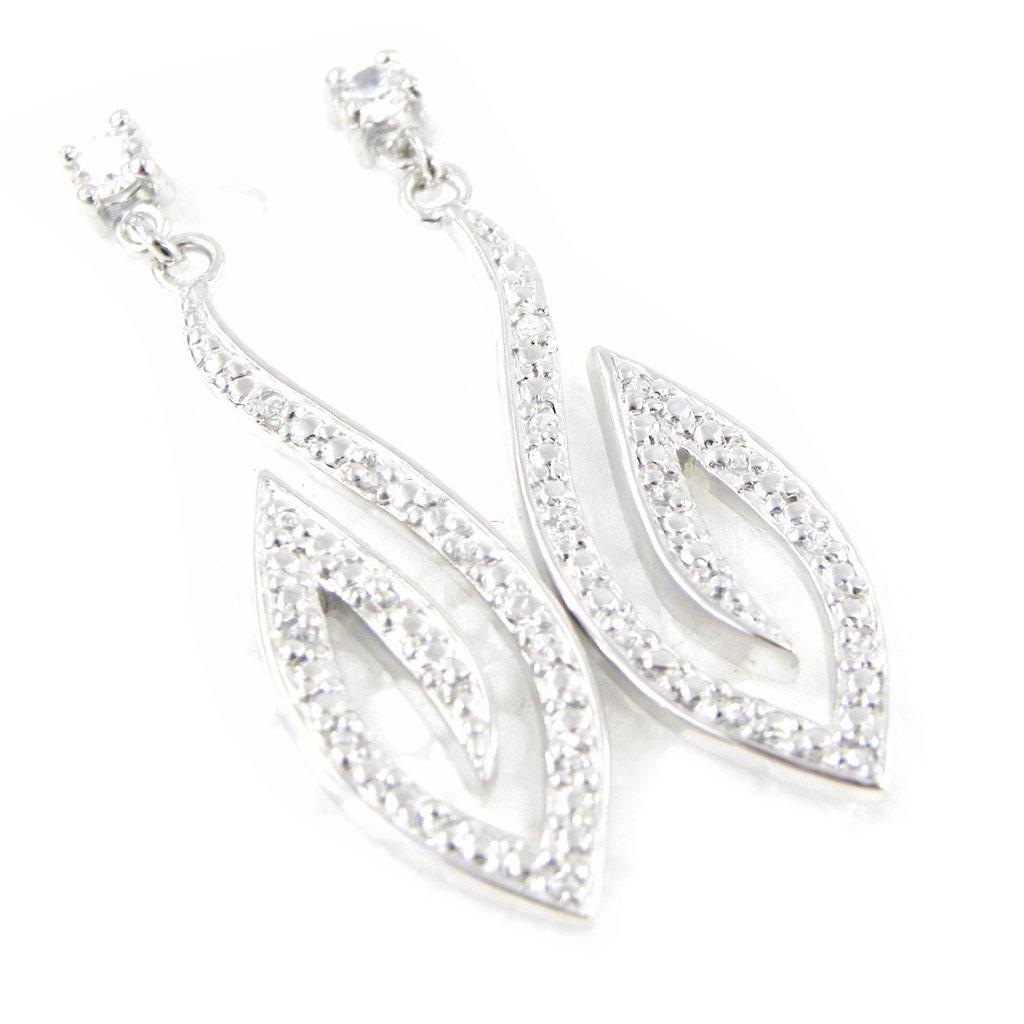 Les Trésors De Lily [E5603] - Silver Earrings 'Dalida' White