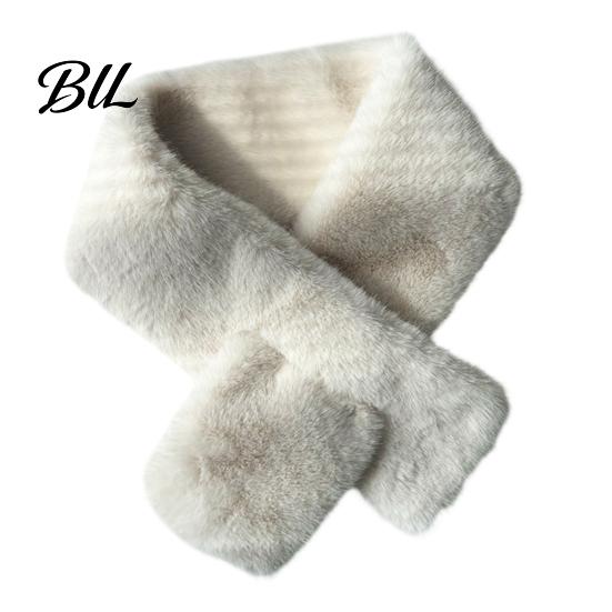 Heat Storage Neck Protection Women Imitation Mink Fur Scarf, Thickened Soft Plush Thermal Winter Wrap Warmer, Cold Weather Elegant Shawl Accessory for