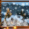 Festive Window Display Christmas Tree Snowflake Static Sticker, Double-sided Cling Decal, Holiday Decals Reusable PVC Glass for Parties Double
