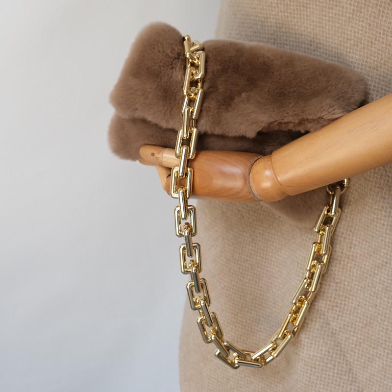 Новая модная женская сумка, аксессуар, съемные детали, сменная цепочка, однотонный золотой акриловый роскошный ремешок, женская цепочка на плечо с ручкой