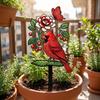 Decorative Floral Bird Garden Stake Acrylic Yard Lawn Ornament  Outdoor Lawn Use