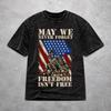 Vintage Men Women May We Never Forget Freedom Isnt Free Tee Shirt Oversize Washed  T Shirts Clothing