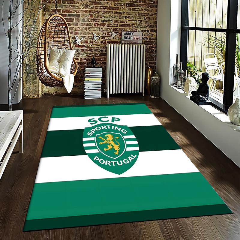 Green and White Carpet with SCP Sporting Portugal Logo Design Suitable for use as an anti-slip for living room bedroom sofas