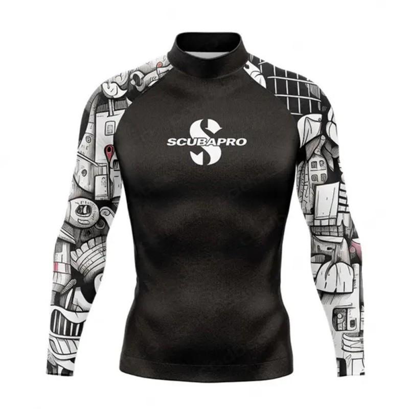 SCUBAPRO Мужская футболка с длинным рукавом для защиты от солнца (рашгард) для плавания, серфинга, дайвинга, снорклинга и водных видов спорта