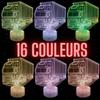 Lampe De Chevet 3D LED - Camion Semi Remorque - Multicolore - Tactile - Télécommande - Décorative