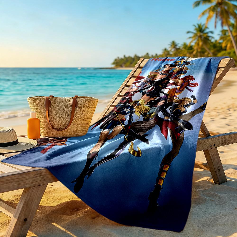 Warner Bros. Films Personalized Text Beach Towel Super Soft Microfiber Quickdry Fabric