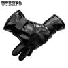 WTEMPO 1 пара из искусственной кожи, уличные велосипедные морозостойкие перчатки с полным пальцем, теплые плюшевые водонепроницаемые перчатки из искусственной кожи с сенсорным экраном
