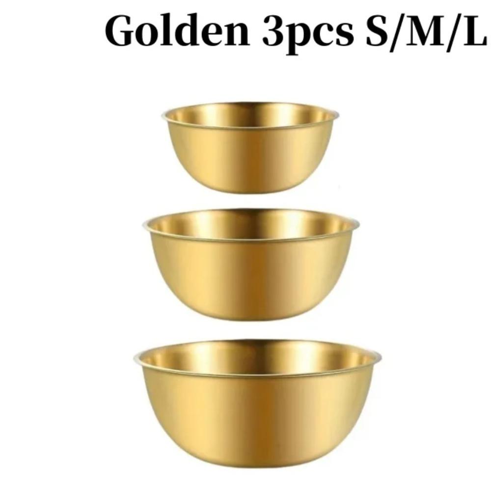 3pcs Stainless Steel Bowl Set with Scale for Baking Cooking Food Storage Large Capacity Mixing Bowls Home Kitchen Tools