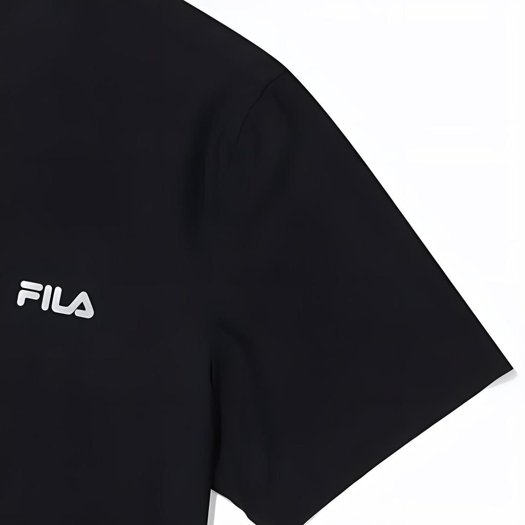 Fila Футболка мужская приталенная с круглым вырезом и коротким рукавом с принтом логотипа Топы Черный A51M521107FBK
