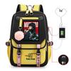 Новый анимационный школьный рюкзак, детский, контрастных цветов, нейтральный, с принтом, для учеников начальной и средней школы, повседневный, с USB-портом
