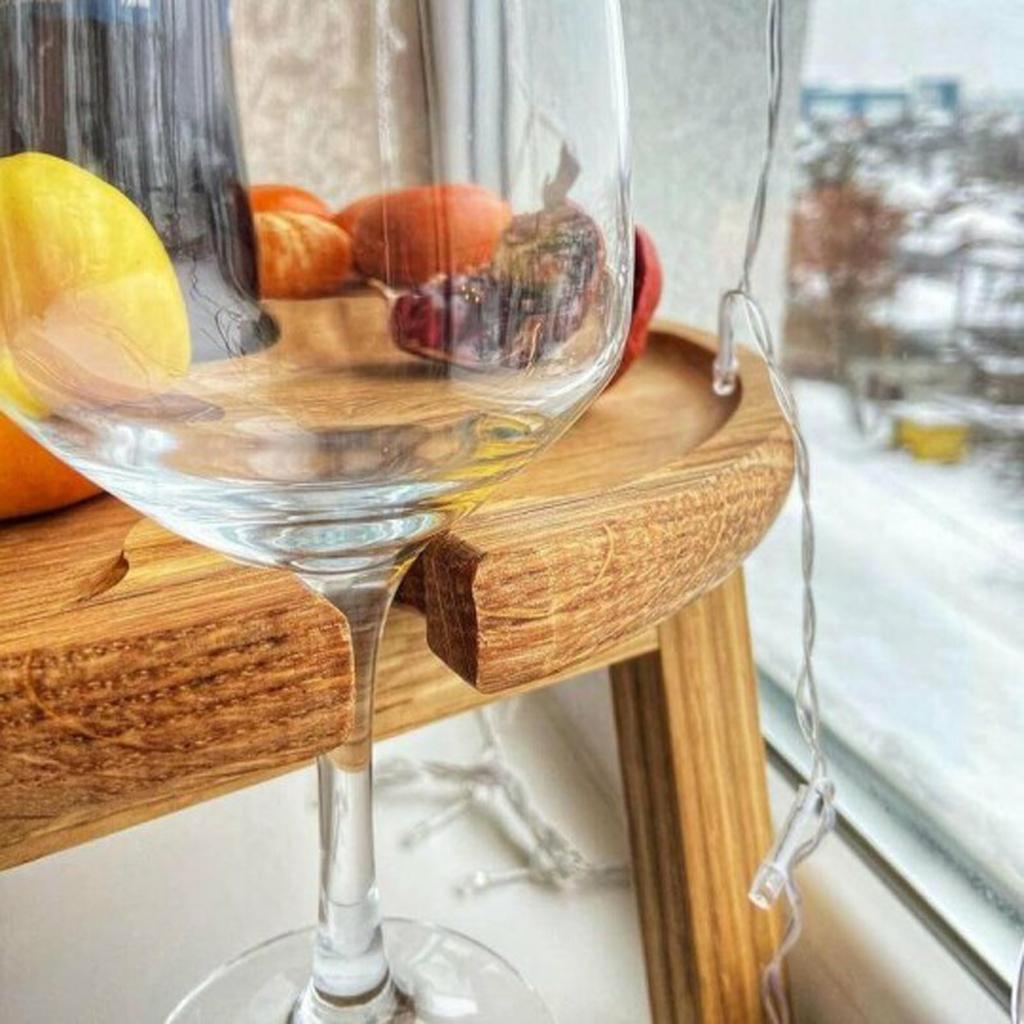 Wooden Outdoor Folding Picnic-Table With Glass Holder 2 In 1 Wine Glass Rack