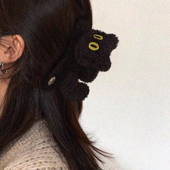 Плюшевая кошачья заколка-коготь, большая 3D-заколка для волос в виде кошки, мультяшная акула, женская заколка для укладки волос, аксессуар