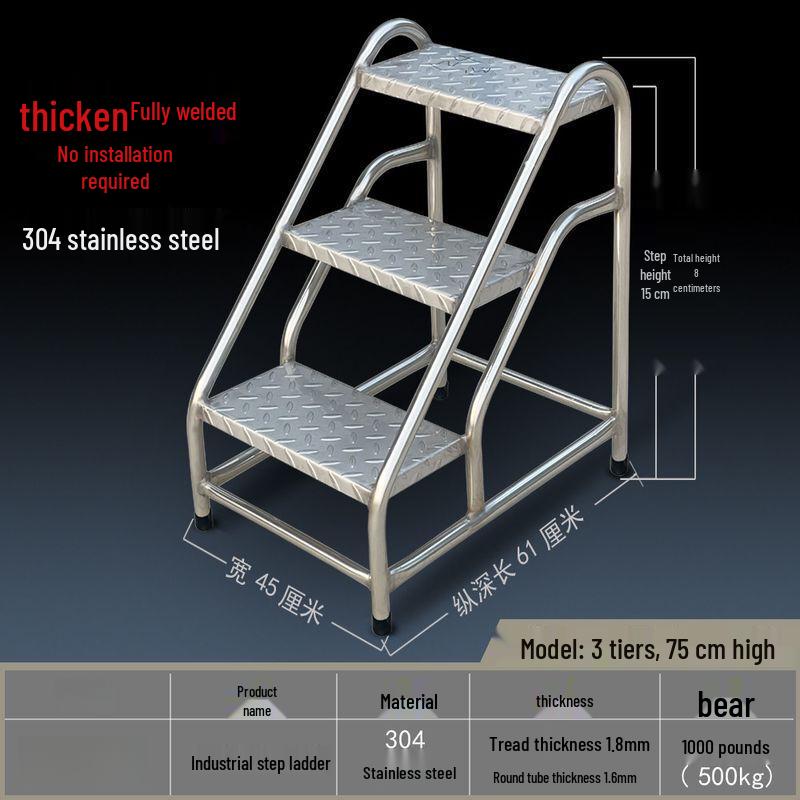 304 Stainless Steel Multi-purpose Step Stool & Ladder