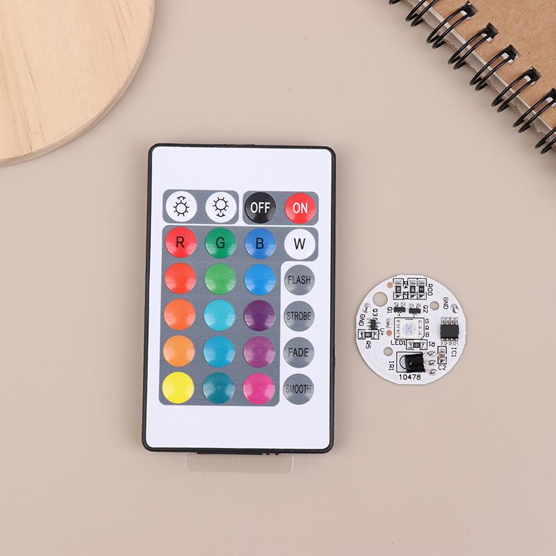 Цветная RGB световая плата Круглый светодиодный источник света Низковольтный DC 5V Переключатель Пульт дистанционного управления Для основания для украшений DIY Светодиод