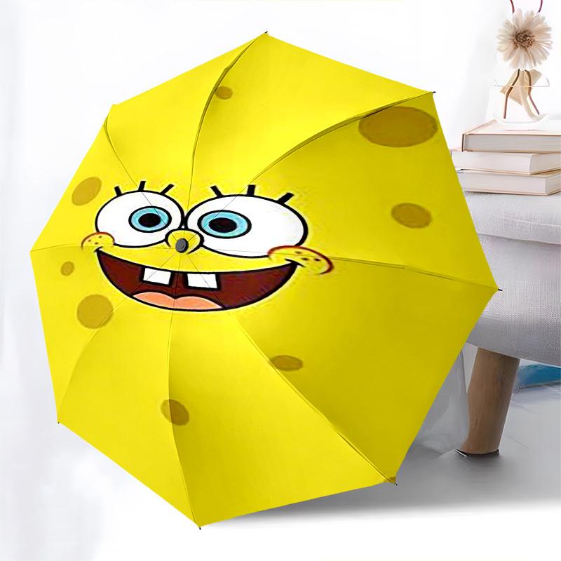 1 шт. Губка Боб Квадратные Штаны Автоматический Открывающийся Закрывающийся Зонт Ветрозащитный Купол, Кнопка Автоматического Открытия Закрытия10185
