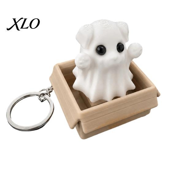 Halloween Pendant 3D Printed Fidget Keychain, Cute Mummy Ghost Cat Toy, Q Version Character Mini Backpack Ornament, Novelty Stress Relief Desk