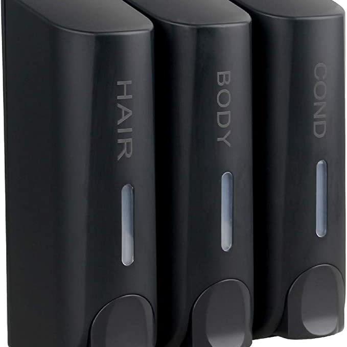 Настенный дозатор для мыла и шампуня с двумя головками