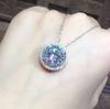 5 Carat Moissanite Pendant: PT950-Plated, Eight Hearts and Arrows Design, Round Full Diamond, for Women