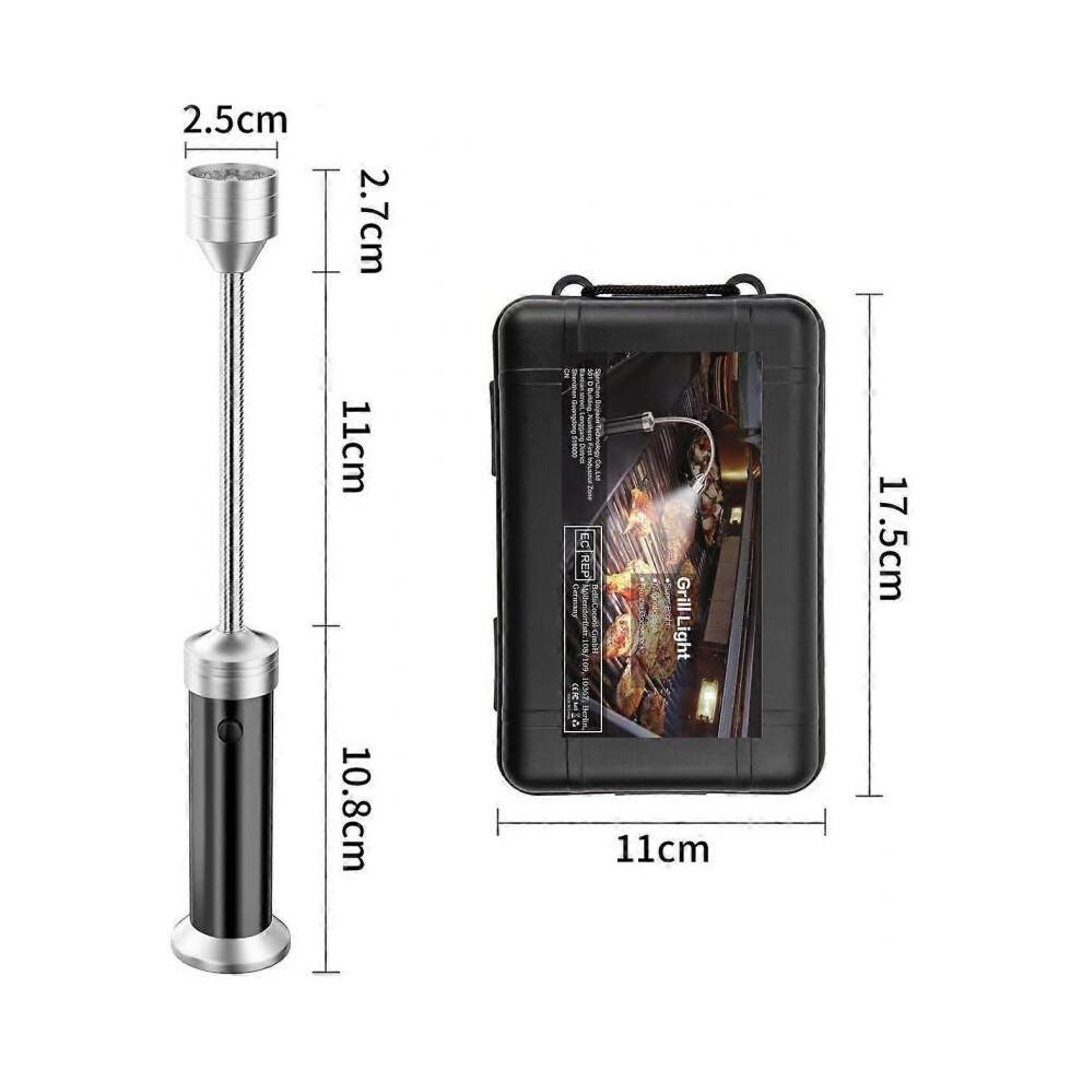 BBQ Grill Light Set of 2 LED BBQ Grill Lights with Magnetic Base 360 Degree Rotation Flexible Adjustable for Barbecue, Camping, Party, Outdoor