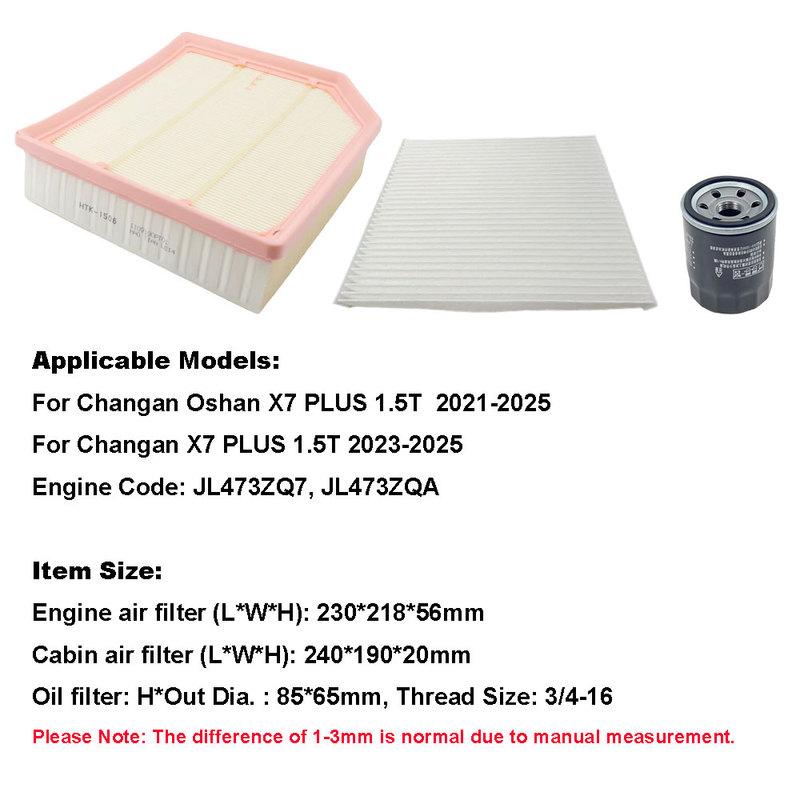 3pcs Filter Set For Changan Oshan X7 PLUS 1.5T 2024 2025 Oushang Engine AC Interior Air Oil Filter Kit Accessory