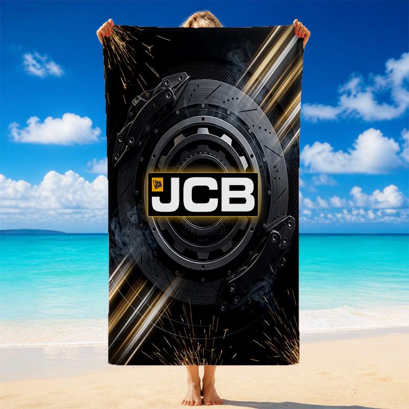 JCB Print Microfiber Beach Towel Sand?Resistant Lightweight Towel For Swimming Outdoor Travel Use