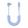 Спиральный USB C кабель PD100W Быстрая зарядка и передача данных Растягивается до 150 см Для Phone 15 16, планшетов и других устройств Шнур питания