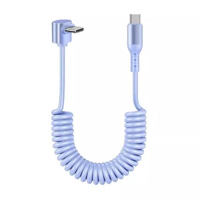 Спиральный USB C кабель PD100W Быстрая зарядка и передача данных Растягивается до 150 см Для Phone 15 16, планшетов и других устройств Шнур питания