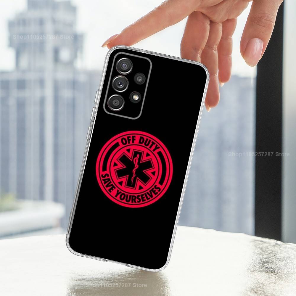 Ambulance EMS EMT For Samsung A30,71,51,S9,10,20,Ultra,S22,23,21,PIus,FE,Lite,Transparent, Silicone Case