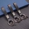 Carbon Fiber Texture Car Key Chain Ring Auto Keychain For Mitsubishi Lancer Outlander Pajero ASX Colt I200 Space Delica Triton