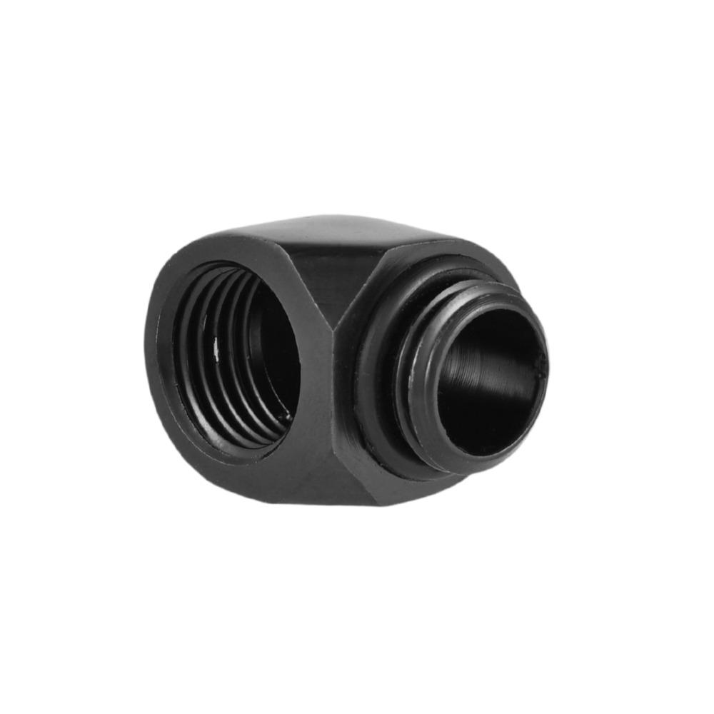 2PCS Black/Silver Water Cooling System Adapter 90 Degree Right Angle Elbow Cooling System