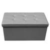 Banquette coffre pliable gris - STEVEN - 2 places - L.76 x l.38 x H.38 cm