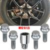 Locking Wheel Bolts M12 x 1.5 Nuts Chrome Alloy Wheel Lug Stud Taper Seat For BMW MINI Vauxhall Corsa Nissan