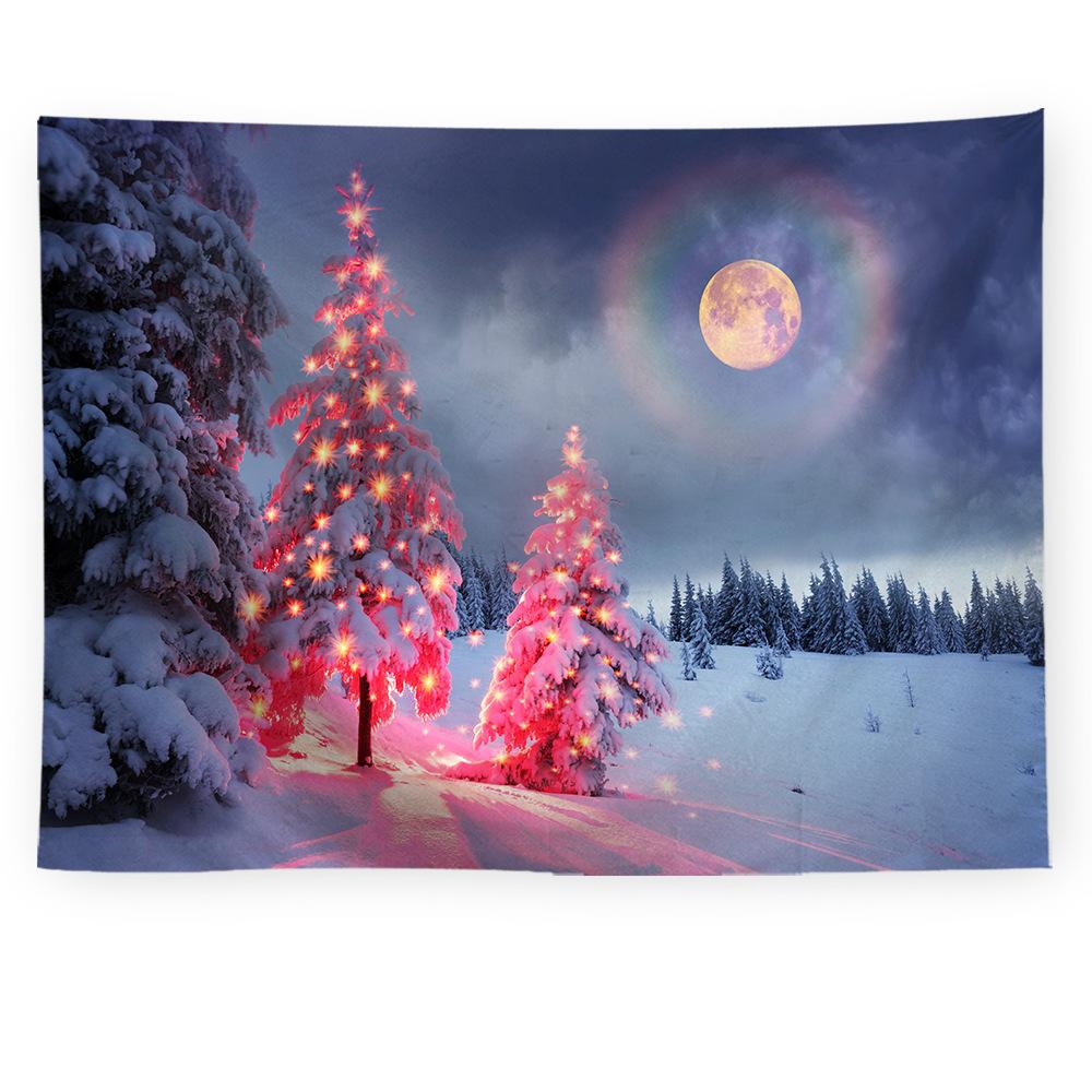 Рождественский лес снежная сцена гобелен дерево настенное украшение гостиная спальня общежитие домашнее украшение