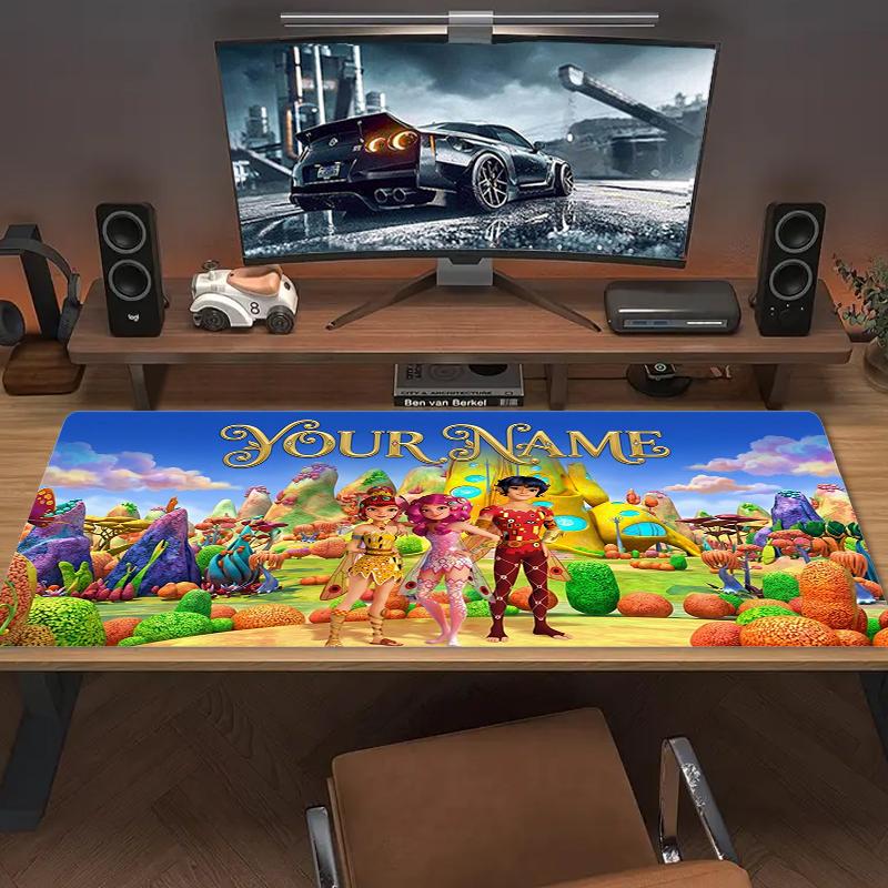 Custom Name mia and me Mouse Pad Large Gaming Table Cushion Non-slip Laptop Tablet Big Mousepad XXL Mat Mini PC Playmat With Lock edge_XIA