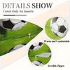 Football Print Pillowcase 2D Soft Black White Green Zipper Home Decor