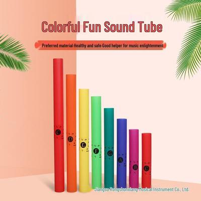 Орф Цветной 8-нотный трубчатый ударный инструмент, диаметр 4,2 см, для детей, звук басовый и высокий.