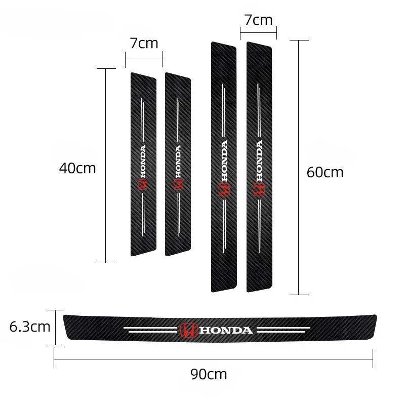 CMXBP1 5Pcs Car Door Sticker Threshold Anti Scratch Decals Accessories For Honda Civic Fit Accord City Vezel CR-V S660 Odyssey HR-V