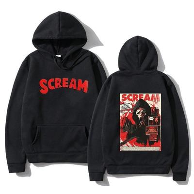 Толстовка Scream VI Ghostface Новая Осень и Зима Мужская Мужская Мода Новые Толстовки Свободная Повседневная Харадзюку Худи Пуловер Спортивная одежда