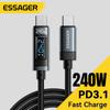 Essager 240 Вт USB Type C на USB C Кабель 100 Вт PD 3.1 Быстрая зарядка Провод для 15 Pro max Macbook Pro Samsung
