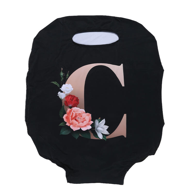 1 шт. Чехол для багажа с цветочным принтом и алфавитом, утолщенный, складной, защитный чехол для чемодана (19''-28''), Дорожные принадлежности, моющийся чехол для чемодана на колесиках, защитный чехол